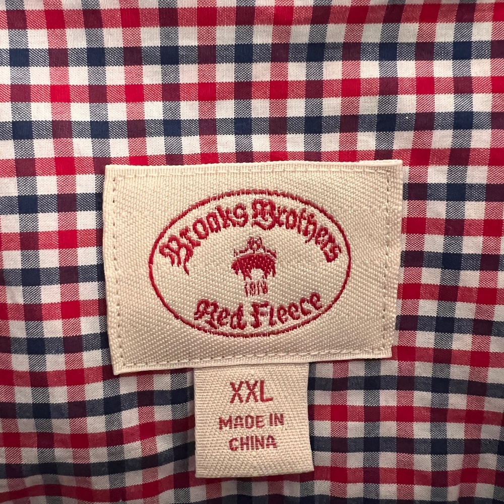 Brooks Brothers Red Fleece Men's Checkered Shirt - Red and Blue